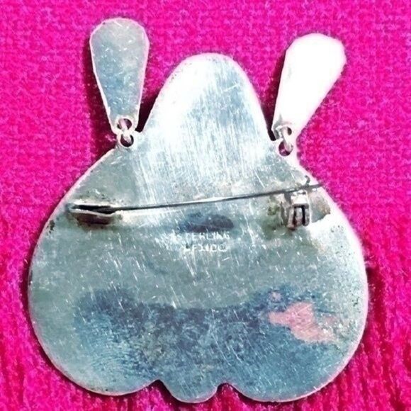 Vintage Taxco Sterling Silver Aztec or Mayan Warrior Tribal Mask Brooch - Picture 3 of 7